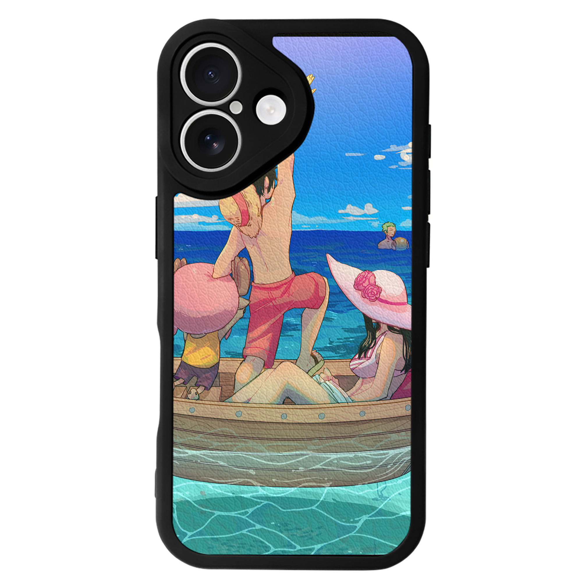 （画像用） ワンピース ONE PIECE 【iPhone 16シリーズ対応】シリコンスマホケース（レザー調） 材質：シリコン